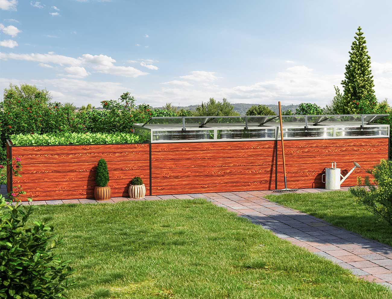 Hochbeet - Alu Länge 579 cm, drei Breiten, Designed in Austria, wartungsfrei, 4 Farben, Hochbeet Bausatz, Hochbeet Metall, Hochbeet Aluminium