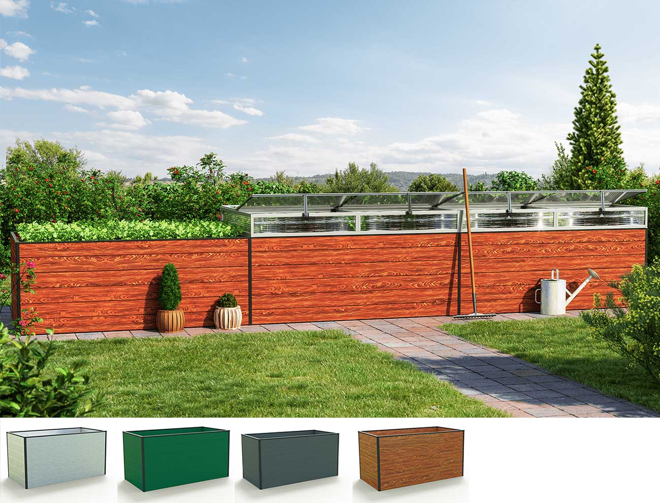 Hochbeet - Alu Länge 579 cm, drei Breiten, MADE IN AUSTRIA, wartungsfrei, 4 Farben, Hochbeet Bausatz, Hochbeet Metall, Hochbeet Aluminium Hochbeet - Alu Länge 579 cm, drei Breiten, MADE IN AUSTRIA, wartungsfrei, 4 Farben, Hochbeet Bausatz, Hochbeet Metall, Hochbeet Aluminium