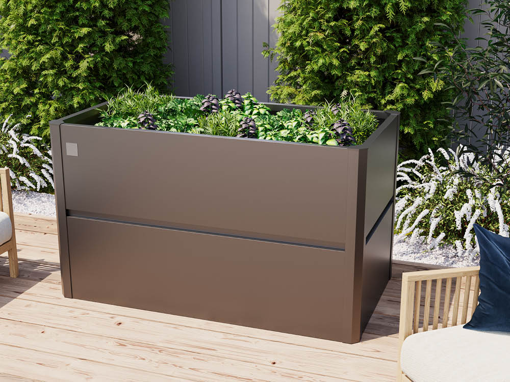 Hochtbeet aus Stahl 150x85x77 cm, mit F... Hochtbeet aus Stahl 150x85x77 cm, mit F...