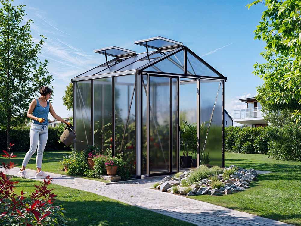 Gewächshaus 235x235cm,  10 oder 12 mm, ...