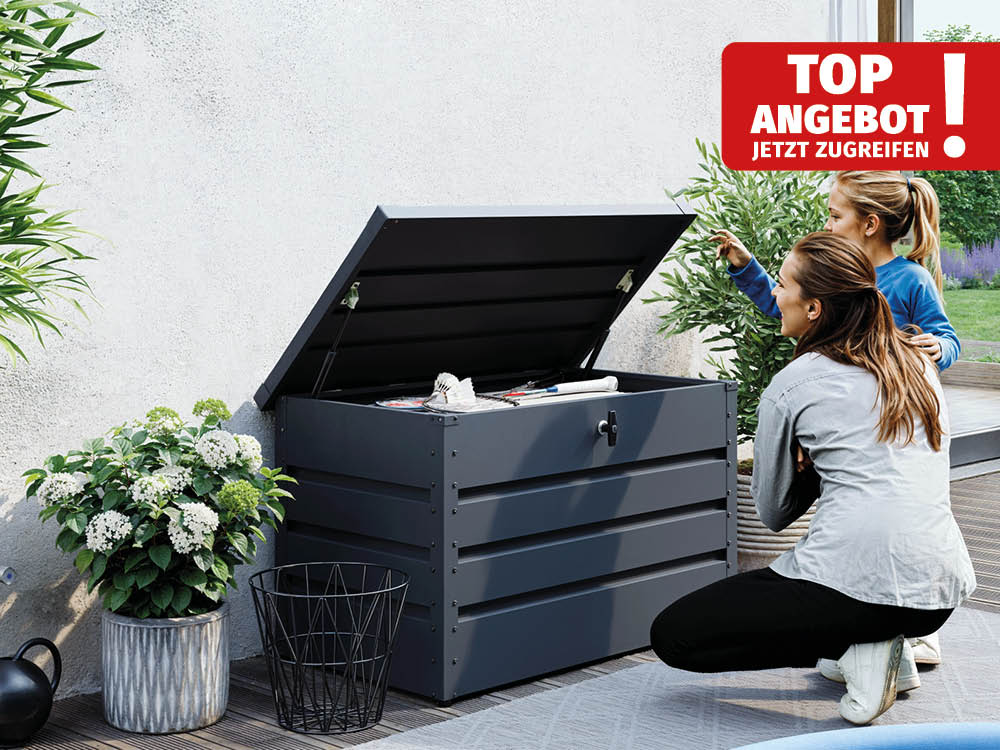 FREIZEITBOX 102 x 61 x 61 cm – Stilvolle Aufbewahrungsbox für den Garten: Ideale Gartenbox und Auflagenbox. Gerätebox in edlem Design. FREIZEITBOX 102 x 61 x 61 cm – Stilvolle Aufbewahrungsbox für den Garten: Ideale Gartenbox und Auflagenbox. Gerätebox in edlem Design.