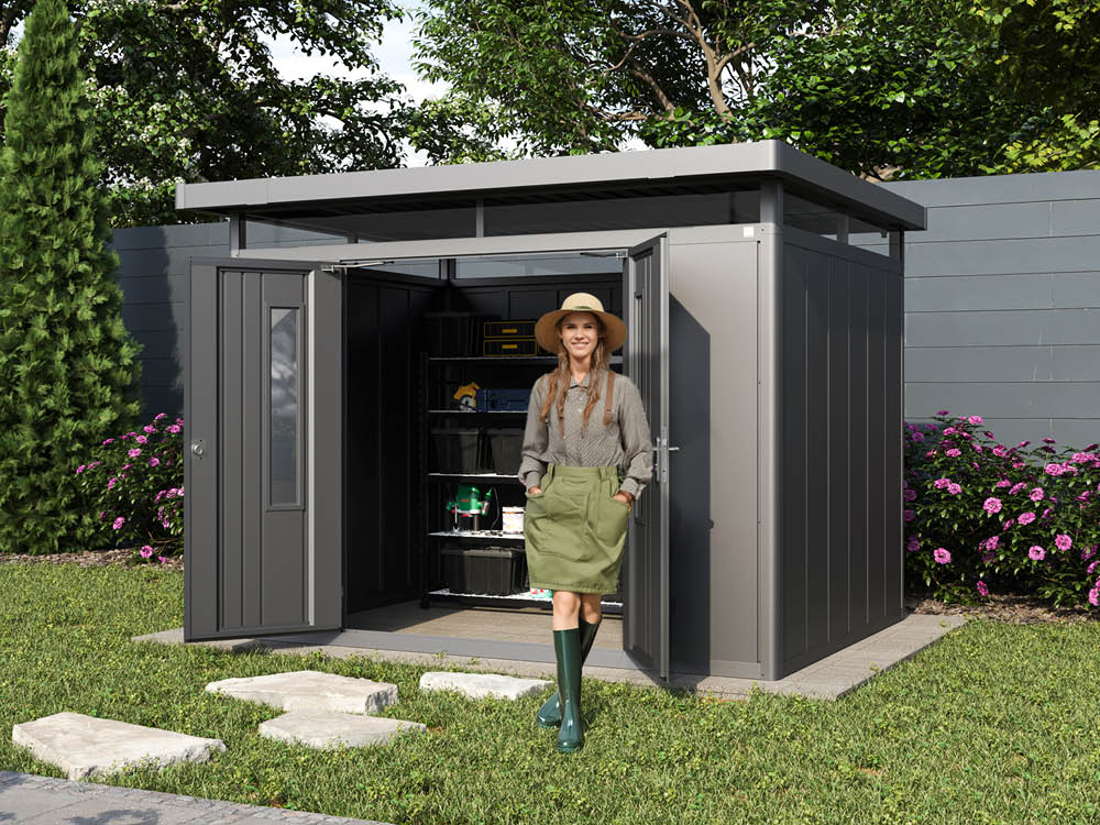 Metallgerätehaus 319x268 cm, Türhöhe: 184 cm, Dachlast: 200 kg/m², stabil, wetterfest, hochwertiges Metall-Gartenhaus für die sichere Aufbewahrung von Gartengeräten, Fahrrädern & mehr. Robuster Geräteschuppen mit langlebiger Stahlkonstruktion! Metallgerätehaus 319x268 cm, Türhöhe: 184 cm, Dachlast: 200 kg/m², stabil, wetterfest, hochwertiges Metall-Gartenhaus für die sichere Aufbewahrung von Gartengeräten, Fahrrädern & mehr. Robuster Geräteschuppen mit langlebiger Stahlkonstruktion!