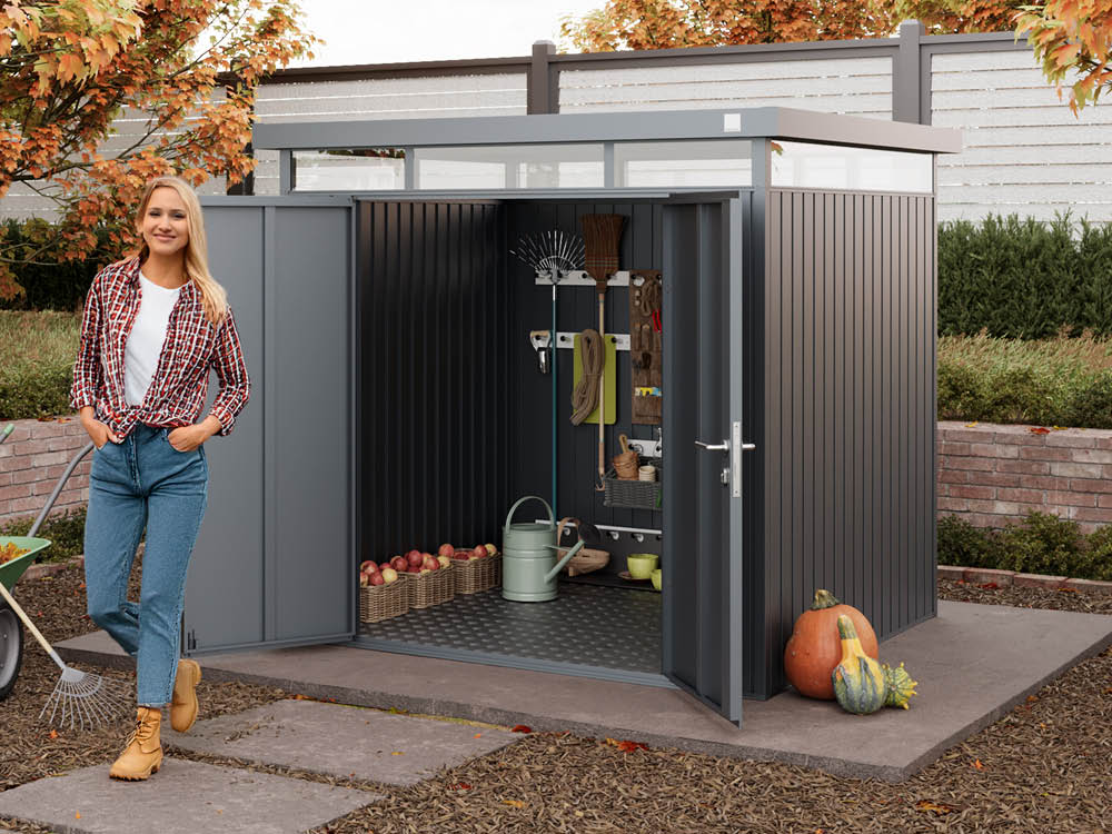 Metallgerätehaus 210x180 cm, Türhöhe: 173 cm, Dachlast: 150 kg/m², stabil, wetterfest, hochwertiges Metall-Gartenhaus für die sichere Aufbewahrung von Gartengeräten, Fahrrädern & mehr. Robuster Geräteschuppen mit langlebiger Stahlkonstruktion! Metallgerätehaus 210x180 cm, Türhöhe: 173 cm, Dachlast: 150 kg/m², stabil, wetterfest, hochwertiges Metall-Gartenhaus für die sichere Aufbewahrung von Gartengeräten, Fahrrädern & mehr. Robuster Geräteschuppen mit langlebiger Stahlkonstruktion!