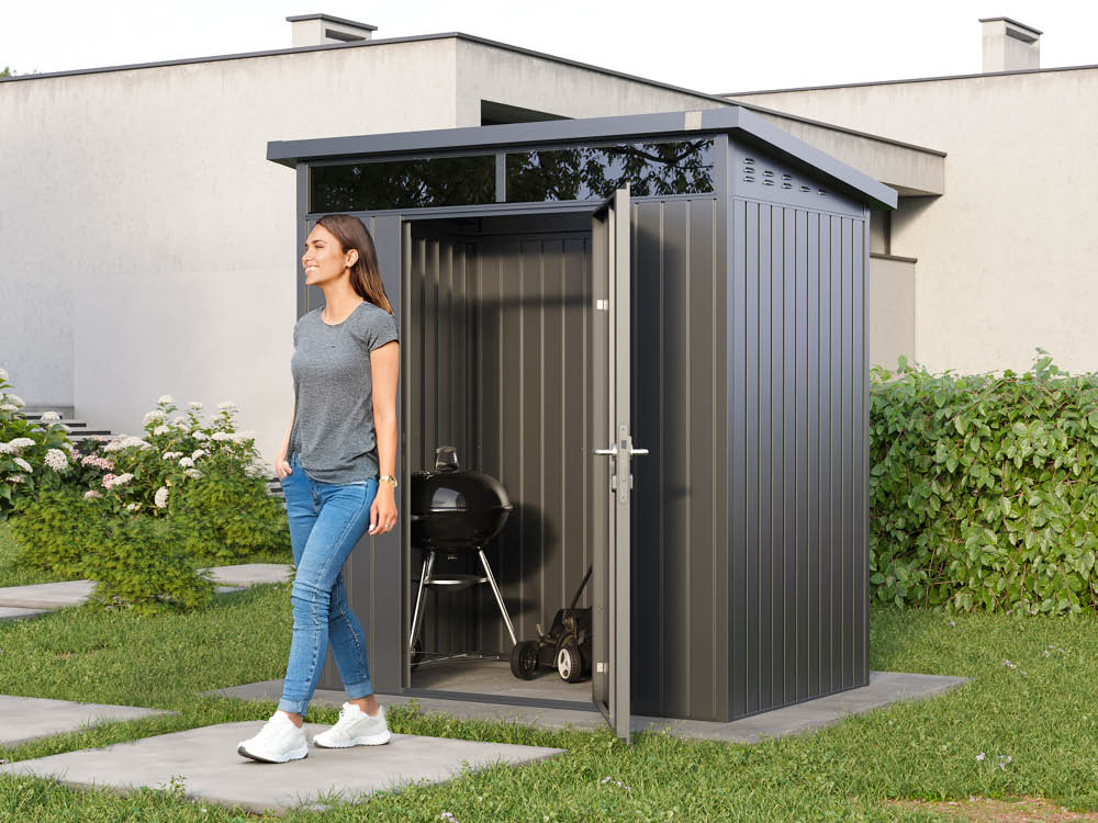 Metallgerätehaus 180x120 cm, Türhöhe: 173 cm, Dachlast: 150 kg/m², stabil, wetterfest, hochwertiges Metall-Gartenhaus für die sichere Aufbewahrung von Gartengeräten, Fahrrädern & mehr. Robuster Geräteschuppen mit langlebiger Stahlkonstruktion! Metallgerätehaus 180x120 cm, Türhöhe: 173 cm, Dachlast: 150 kg/m², stabil, wetterfest, hochwertiges Metall-Gartenhaus für die sichere Aufbewahrung von Gartengeräten, Fahrrädern & mehr. Robuster Geräteschuppen mit langlebiger Stahlkonstruktion!