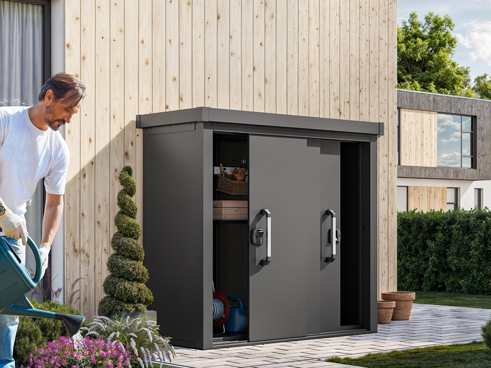 Geräteschrank 188x86 cm, 200 kg/m² Dachlast, der perfekte Stauraum für Gartengeräte, Werkzeug & mehr. Geräteschrank 188x86 cm, 200 kg/m² Dachlast, der perfekte Stauraum für Gartengeräte, Werkzeug & mehr.