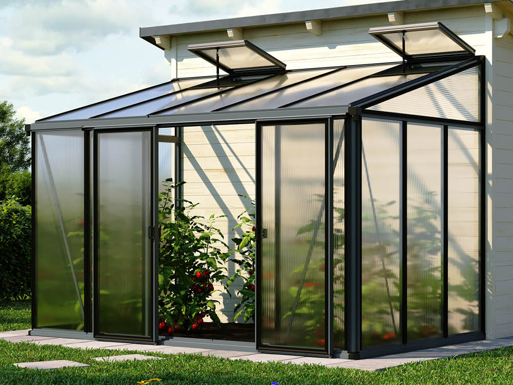 Gewächshaus ELLA 35 , BxT: 324 x 194 cm, Anlehngewächshaus mit 16 mm Doppelstegplatten, 2 Fenster, Einfachtür, Gewächshaus Aluminium, Tomatenhaus, Gartenhaus, Treibhaus, gewächshaus günstig, Glashaus Gewächshaus ELLA 35 , BxT: 324 x 194 cm, Anlehngewächshaus mit 16 mm Doppelstegplatten, 2 Fenster, Einfachtür, Gewächshaus Aluminium, Tomatenhaus, Gartenhaus, Treibhaus, gewächshaus günstig, Glashaus