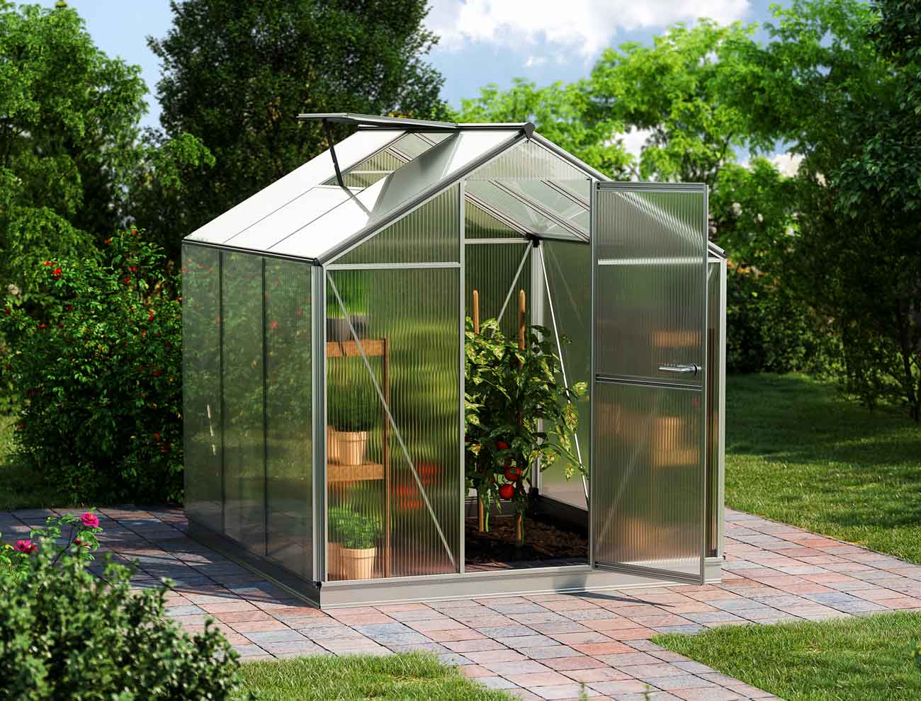 Gewächshaus 192x192 cm, Tomatenhaus 6 o... Gewächshaus 192x192 cm, Tomatenhaus 6 o...