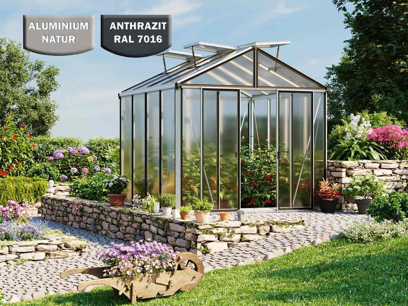 Gewächshaus HERA 4 263x263 cm, mit 16 m...
