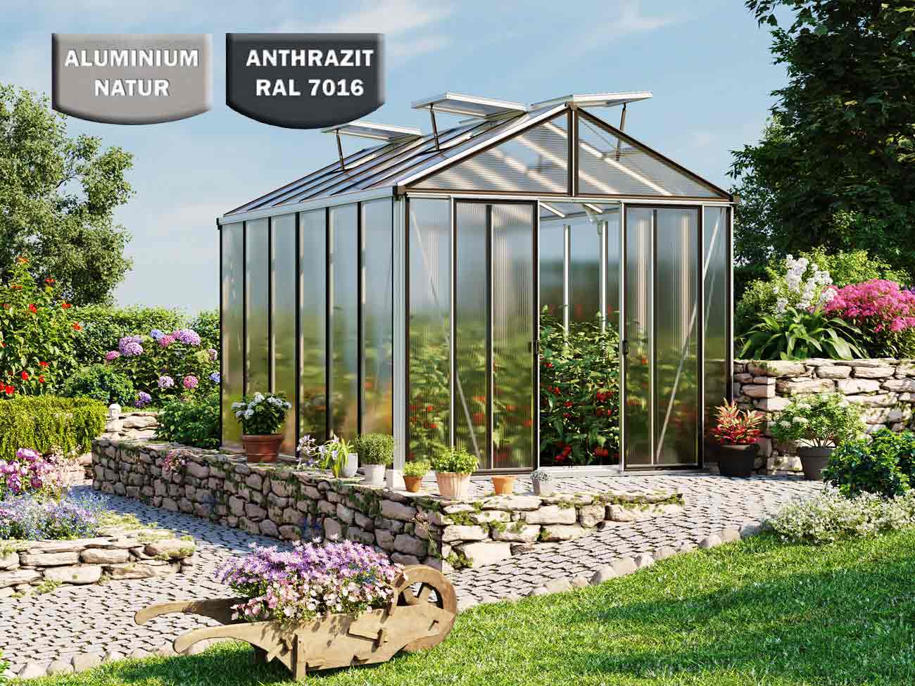 Gewächshaus HERA 6 263x388 cm, mit 16 m... Gewächshaus HERA 6 263x388 cm, mit 16 m...