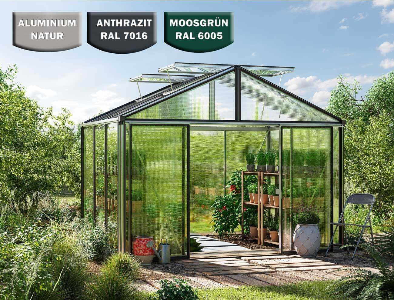 Gewächshaus ASTERIA 311x235 cm, 10 ode... Gewächshaus ASTERIA 311x235 cm, 10 ode...