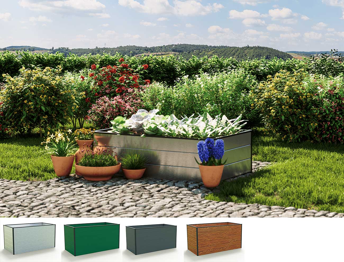 Hochbeet - Alu  119x99x39 cm, Made in Austria, wartungsfrei, 4 Farben