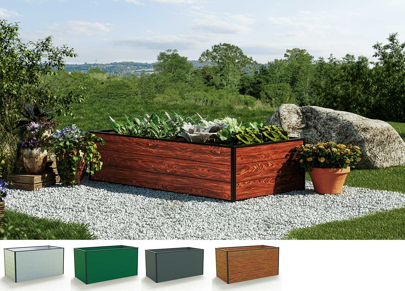 Hochbeet - Alu 150x77x39 cm, Made in Austria, wartungsfrei, 4 Farben Hochbeet - Alu 150x77x39 cm, Made in Austria, wartungsfrei, 4 Farben