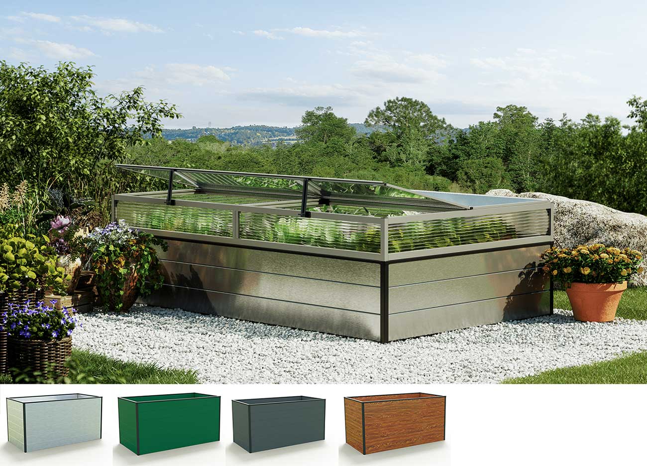 Hochbeet - Alu 195x119x39 cm, Made in Austria, wartungsfrei, 4 Farben Hochbeet - Alu 195x119x39 cm, Made in Austria, wartungsfrei, 4 Farben