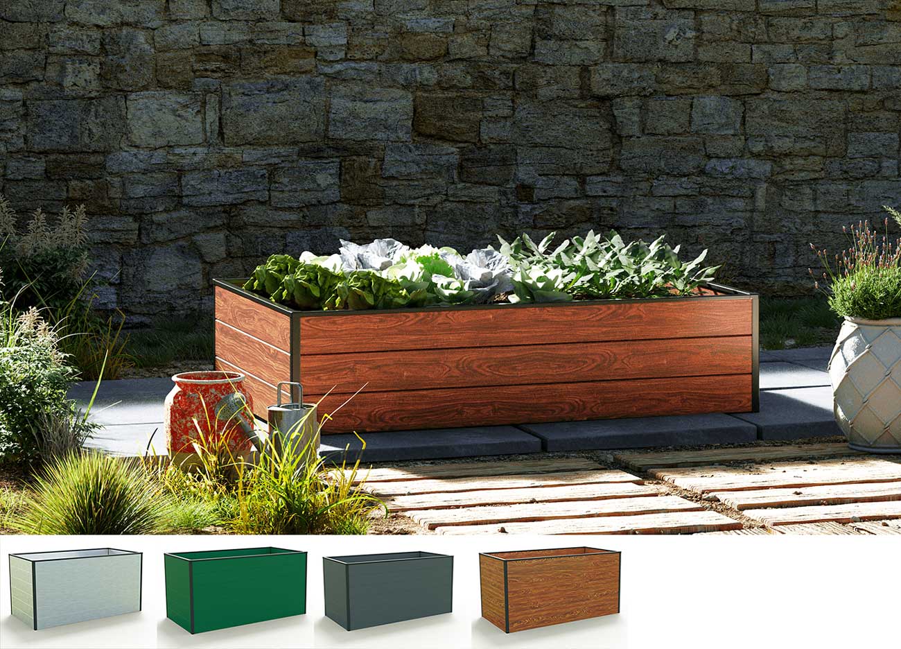 Hochbeet - Alu 195x99x39 cm, Made in Austria, wartungsfrei, 4 Farben Hochbeet - Alu 195x99x39 cm, Made in Austria, wartungsfrei, 4 Farben