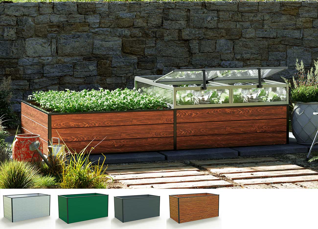 Hochbeet - Alu 235x119x39 cm, Made in Austria, wartungsfrei, 4 Farben Hochbeet - Alu 235x119x39 cm, Made in Austria, wartungsfrei, 4 Farben