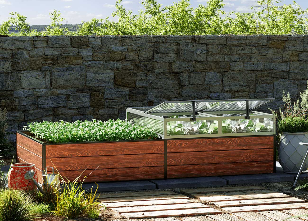 Hochbeet - Alu 235x119x39 cm, Designed in Austria, wartungsfrei, 4 Farben