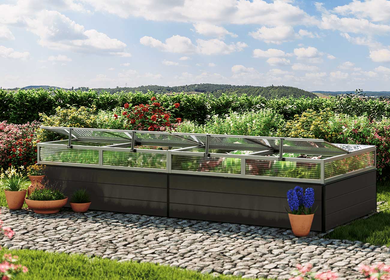 Hochbeet - Alu 297x119x39 cm, Designed in Austria, wartungsfrei, 4 Farben