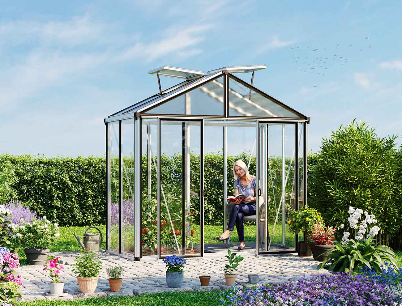 Gewächshaus HERA 263x138 cm, mit ESG Sicherheitsglas 4 mm, 2 Fenster, Doppeltür, Gewächshaus Aluminium, Tomatenhaus, Gartenhaus, Treibhaus, gewächshaus günstig, Glashaus Gewächshaus HERA 263x138 cm, mit ESG Sicherheitsglas 4 mm, 2 Fenster, Doppeltür, Gewächshaus Aluminium, Tomatenhaus, Gartenhaus, Treibhaus, gewächshaus günstig, Glashaus