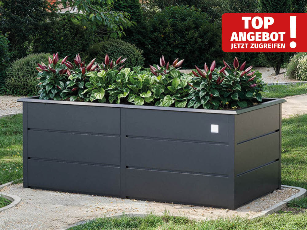Hochbeet 175x75x78 cm, unkomplizierte Montage, keine Innenfolie notwendig, pflegeleicht und mit zeitgemäßem Design. Hergestellt in Österreich, perfekt für den modernen Garten. Schnell aufgebaut, wartungsarm und dauerhaft ansprechend