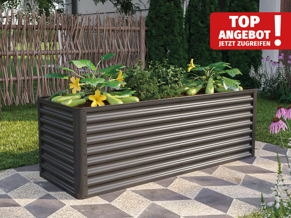 Hochbeet Stahl 190x70x65 cm - einfache Montage, ohne Innenfolie, wartungsarm und einem modernen Design, konstruiert in Österreich. Ideal für den modernen Garten – schnell montiert, dauerhaft schön ohne Streichen Hochbeet Stahl 190x70x65 cm - einfache Montage, ohne Innenfolie, wartungsarm und einem modernen Design, konstruiert in Österreich. Ideal für den modernen Garten – schnell montiert, dauerhaft schön ohne Streichen