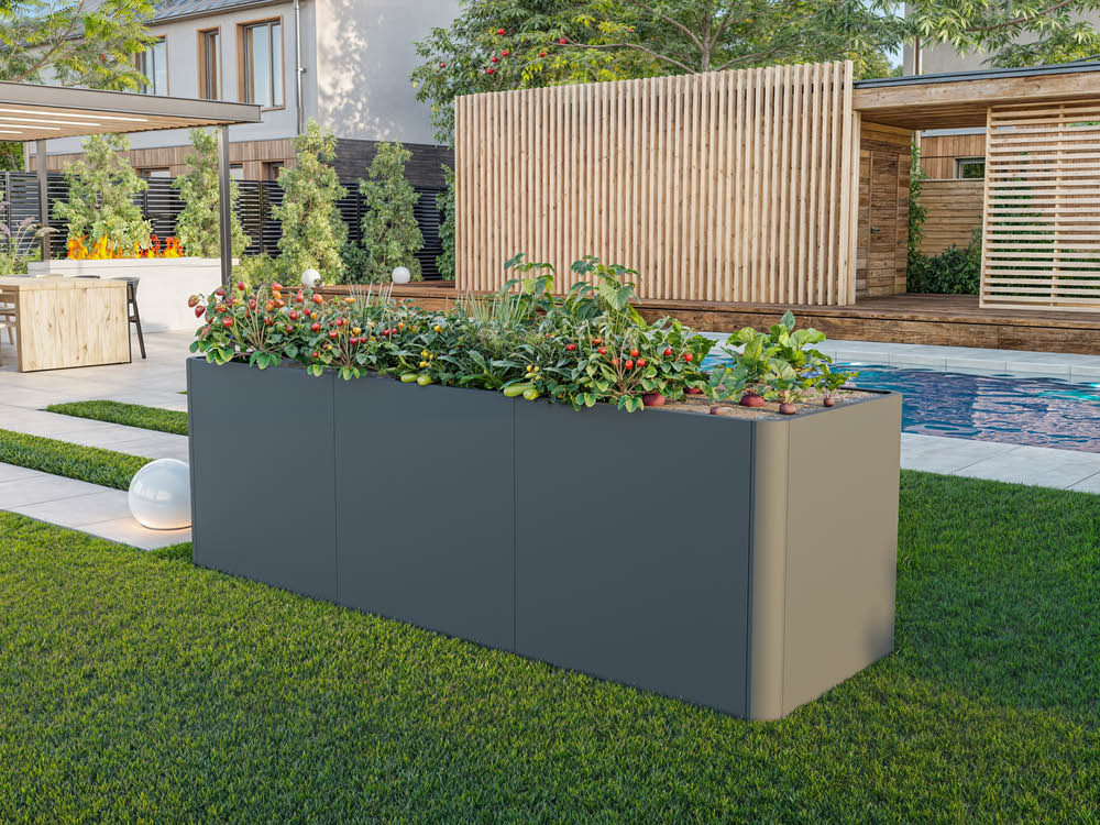 33% Rabatt ✓ 3 × 1 m | Hochbeet aus Stahl 250x80x80 cm, Matgerialstärke 2 mm