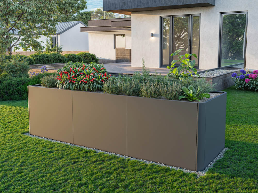 Hochbeet aus Stahl 300x80x80 cm, Matgerialstärke 2 mm, Edelrost Hochbeet, Hochbeet Bausatz, Hochbeet Metall, Hochbeet Stahl