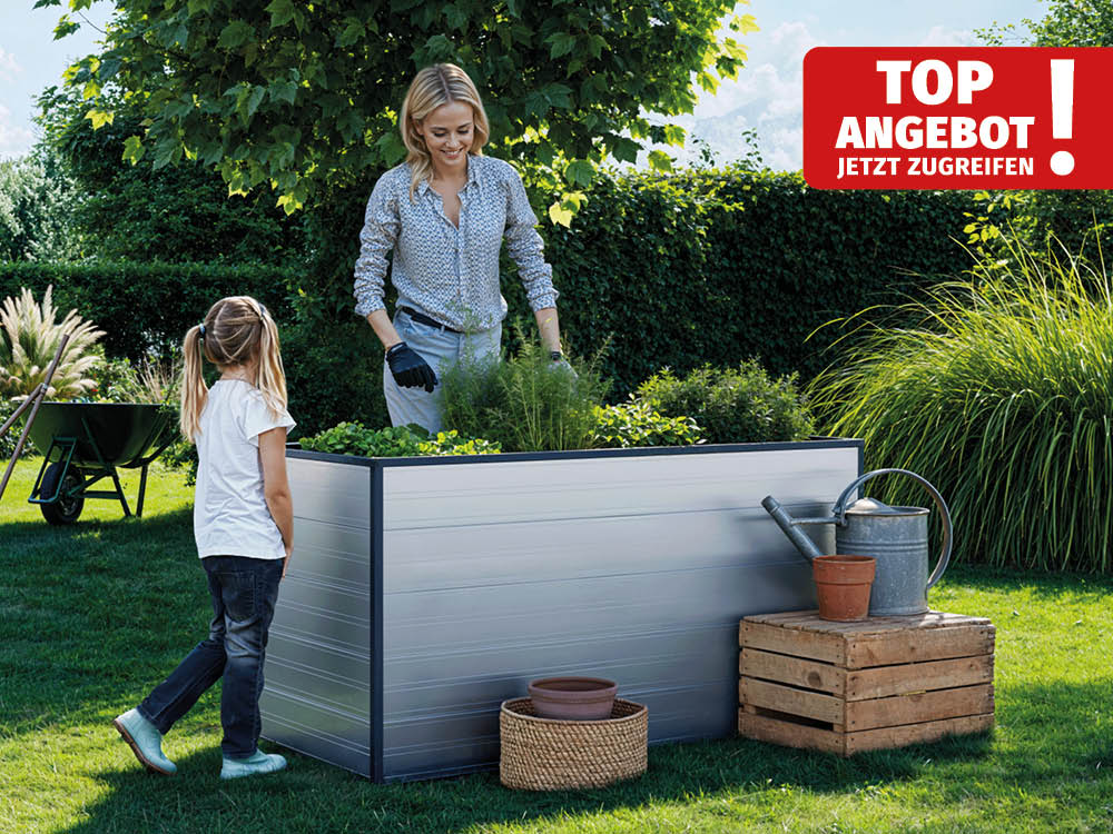 30% Rabatt ✓ 2 × 1 m | Aluminium Hochbeet 197x97x77 cm rostfrei pflegefrei