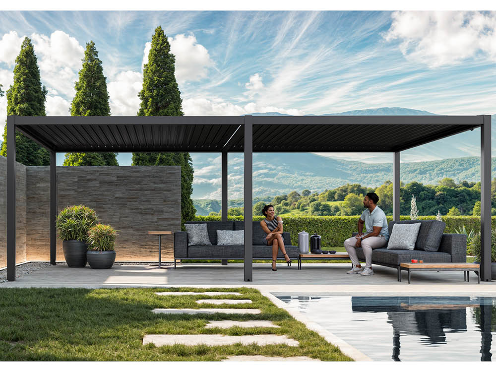 Pergola Aluminium 691x350 cm in Anthrazit, hochwertige Aluminium-Pergola, Überdachung für Ihren Außenbereich mit robusten, wasserdichten Lamellen. Hochwertige Pergola für stilvollen Schutz und Eleganz. Pergola Aluminium 691x350 cm in Anthrazit, hochwertige Aluminium-Pergola, Überdachung für Ihren Außenbereich mit robusten, wasserdichten Lamellen. Hochwertige Pergola für stilvollen Schutz und Eleganz.