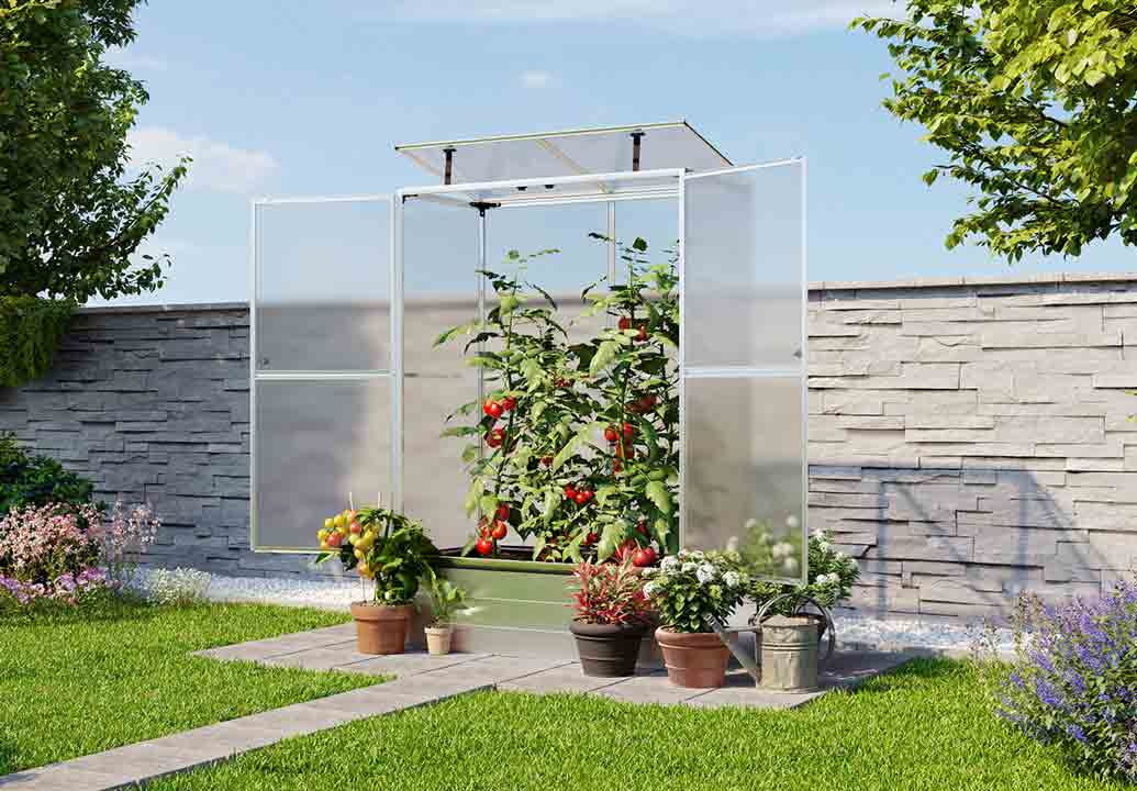 Tomatenhaus Emma 147x76 cm, Höhe: 173 cm, 8 mm Doppelstegplatten, ideales Tomatenüberdach Tomatenhaus Emma 147x76 cm, Höhe: 173 cm, 8 mm Doppelstegplatten, ideales Tomatenüberdach