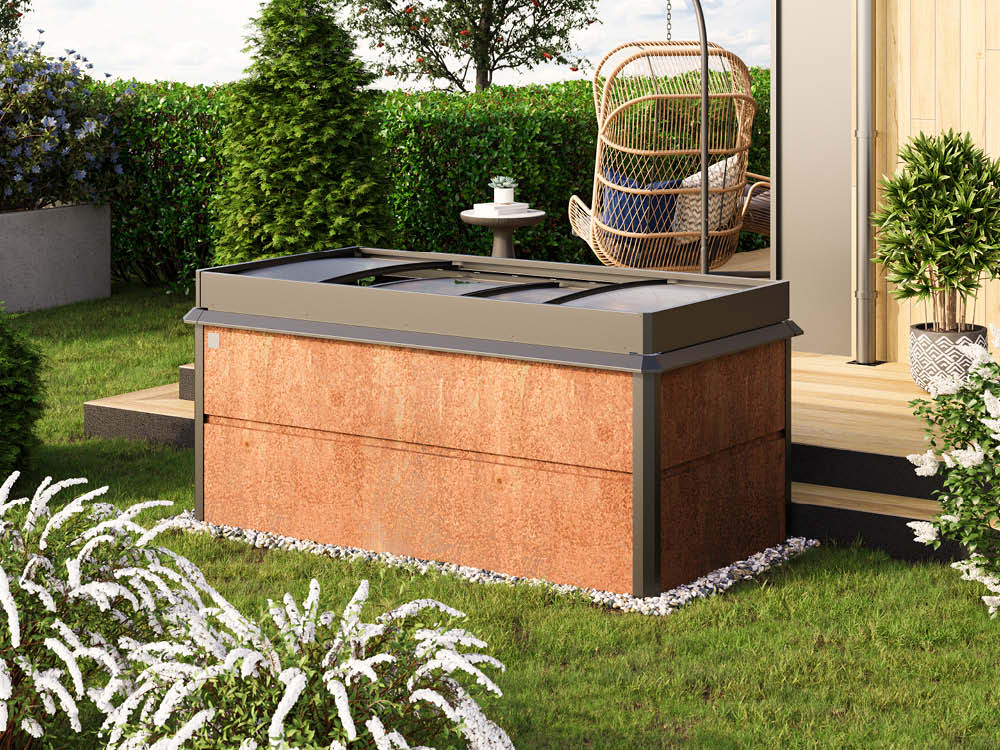 Hochtbeet aus Stahl 200x100x77 cm, mit ... Hochtbeet aus Stahl 200x100x77 cm, mit ...