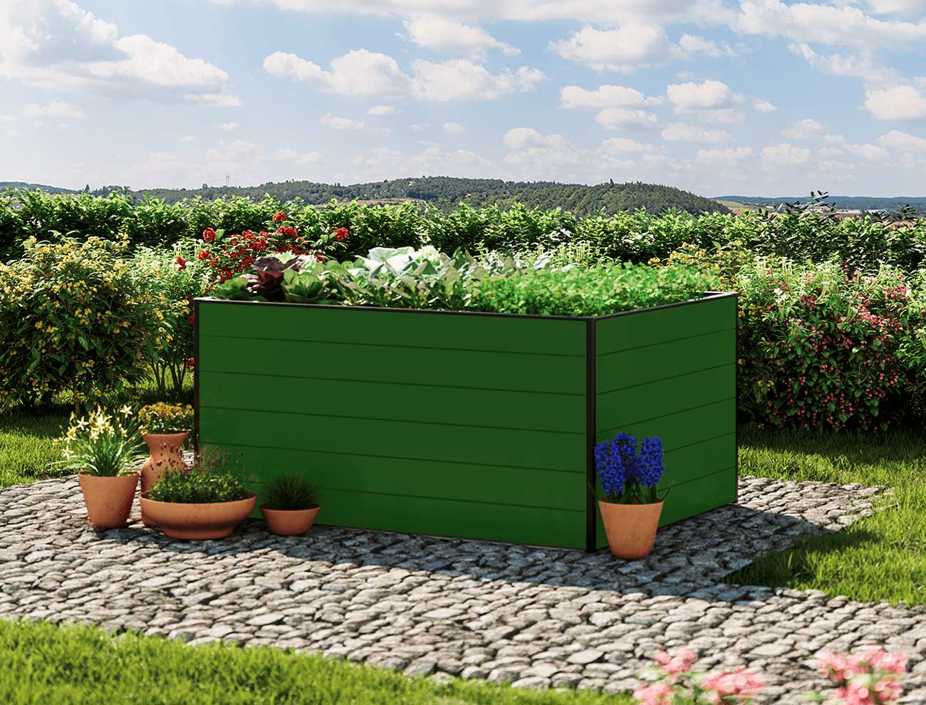 Hochbeet - Alu 150x119x77 cm, Designed IN AUSTRIA, wartungsfrei, 4 Farben, mit Frühbeet erh., Hochbeet Bausatz, Hochbeet Metall, Hochbeet Aluminium