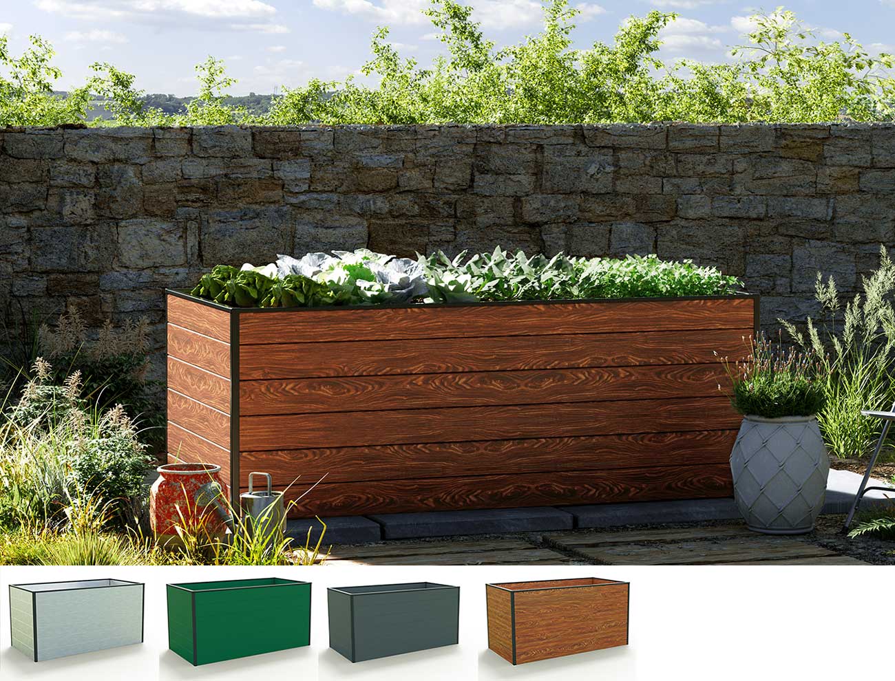 Hochbeet - Alu 195x99x77 cm, MADE IN AUSTRIA, wartungsfrei, 4 Farben, mit Frühbeet erh., Hochbeet Bausatz, Hochbeet Metall, Hochbeet Aluminium Hochbeet - Alu 195x99x77 cm, MADE IN AUSTRIA, wartungsfrei, 4 Farben, mit Frühbeet erh., Hochbeet Bausatz, Hochbeet Metall, Hochbeet Aluminium