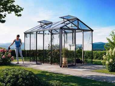 Gewaechshaus DIAMAS 23. Das Gewaechshaus klein mit 16 mm ALLTOP Plexiglas. Gewächshäuser nach eigenen Bedürfnissen konfigurierbar. Ein Glashaus der GFP Profi Gewaechshaus Serie. Ein Gewaechshaus selber bauen in den Farben Aluminium-Natur, Anthrazit oder G