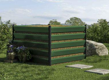 Entdecken Sie die Welt des Kompostierens mit unserem Aluminium Komposter Grün in der perfekten Größe 150x150 cm.