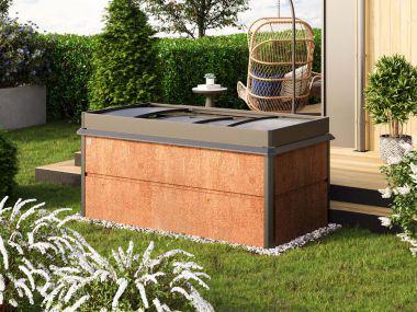 Design Hochbeet NELE XL-inkl. Frühbeetaufsatz und Schneckenschutz