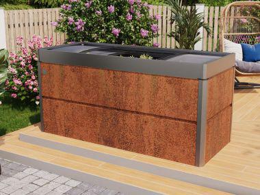 Design Hochbeet NELE L-inkl. Frühbeetaufsatz