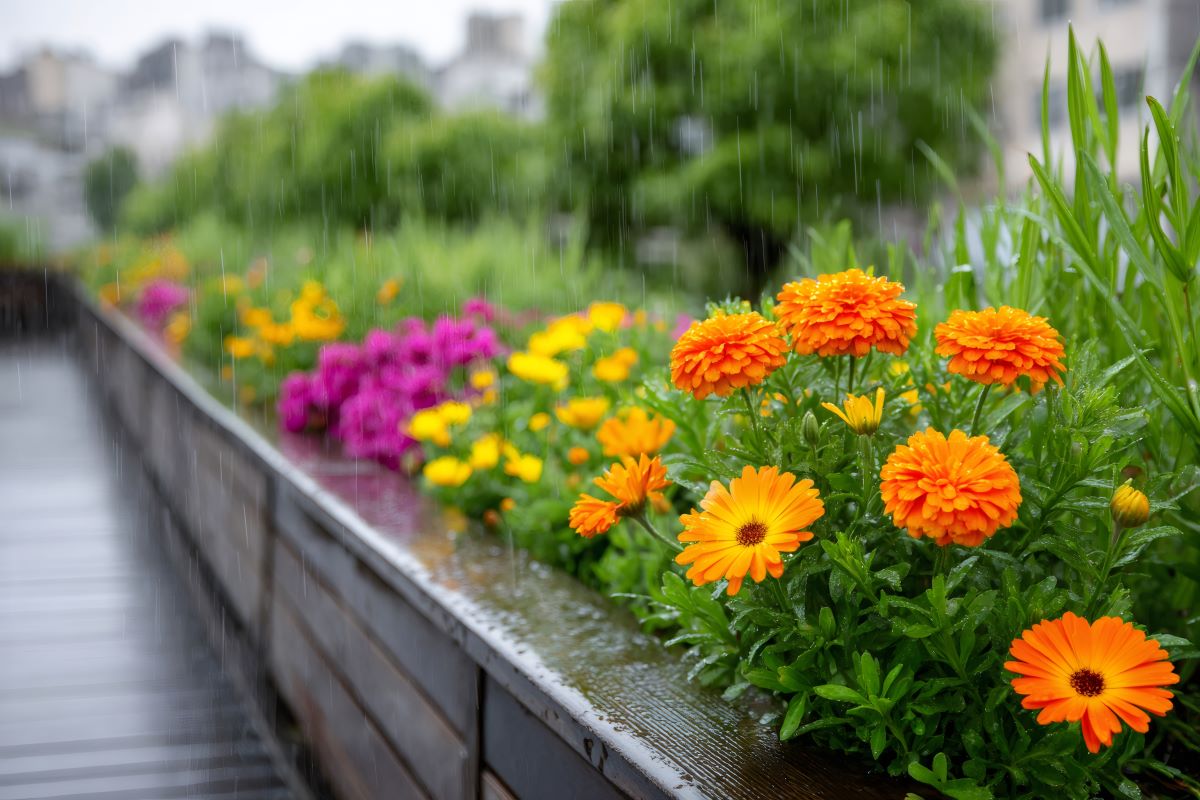 Starkregen Garten