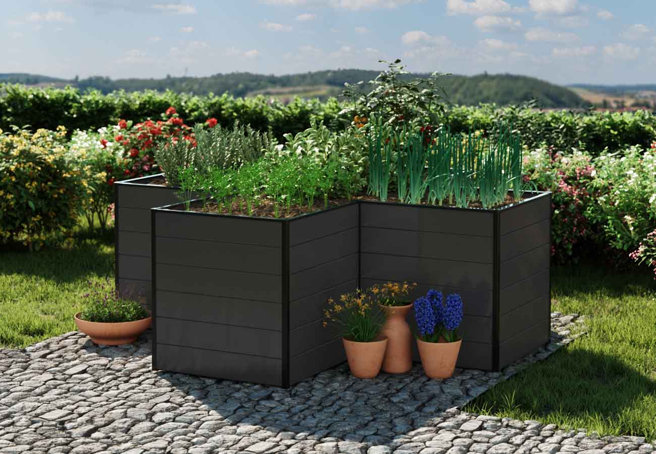 Hochbeet - Alu 269x269x77 cm, Designed in Austria, wartungsfrei, 4 Farben