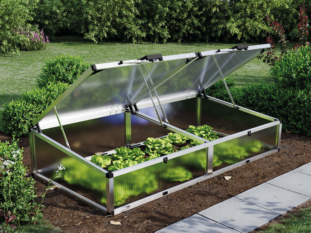 Frühbeetkasten 205x103 cm, Stegplatten 16 mm, aus robusten, nachhaltigen Materialien – bietet zuverlässigen Wetterschutz und schafft optimale 