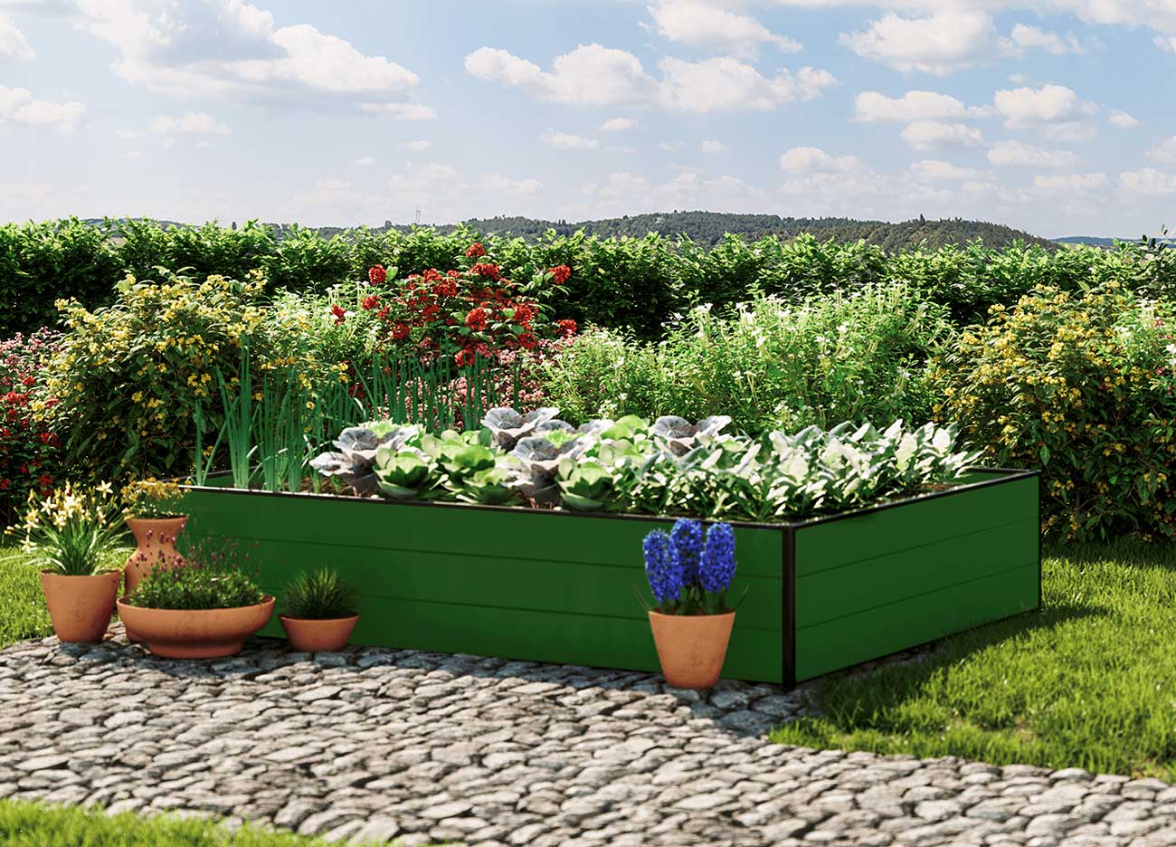 Hochbeet - Alu 195x150x39 cm, Designed in Austria, wartungsfrei, 4 Farben