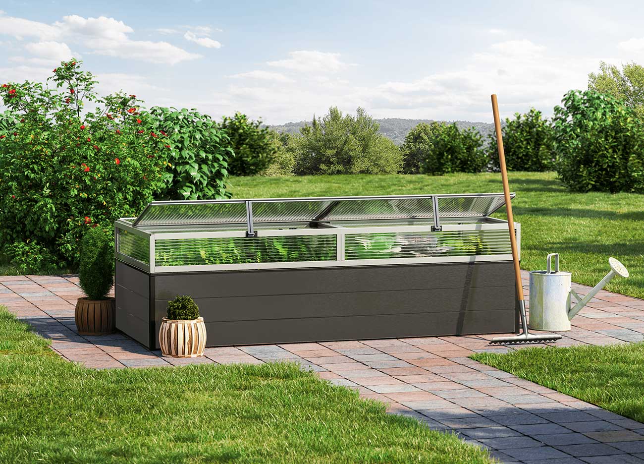 Hochbeet - Alu 195x77x39 cm, Designed in Austria, wartungsfrei, 4 Farben
