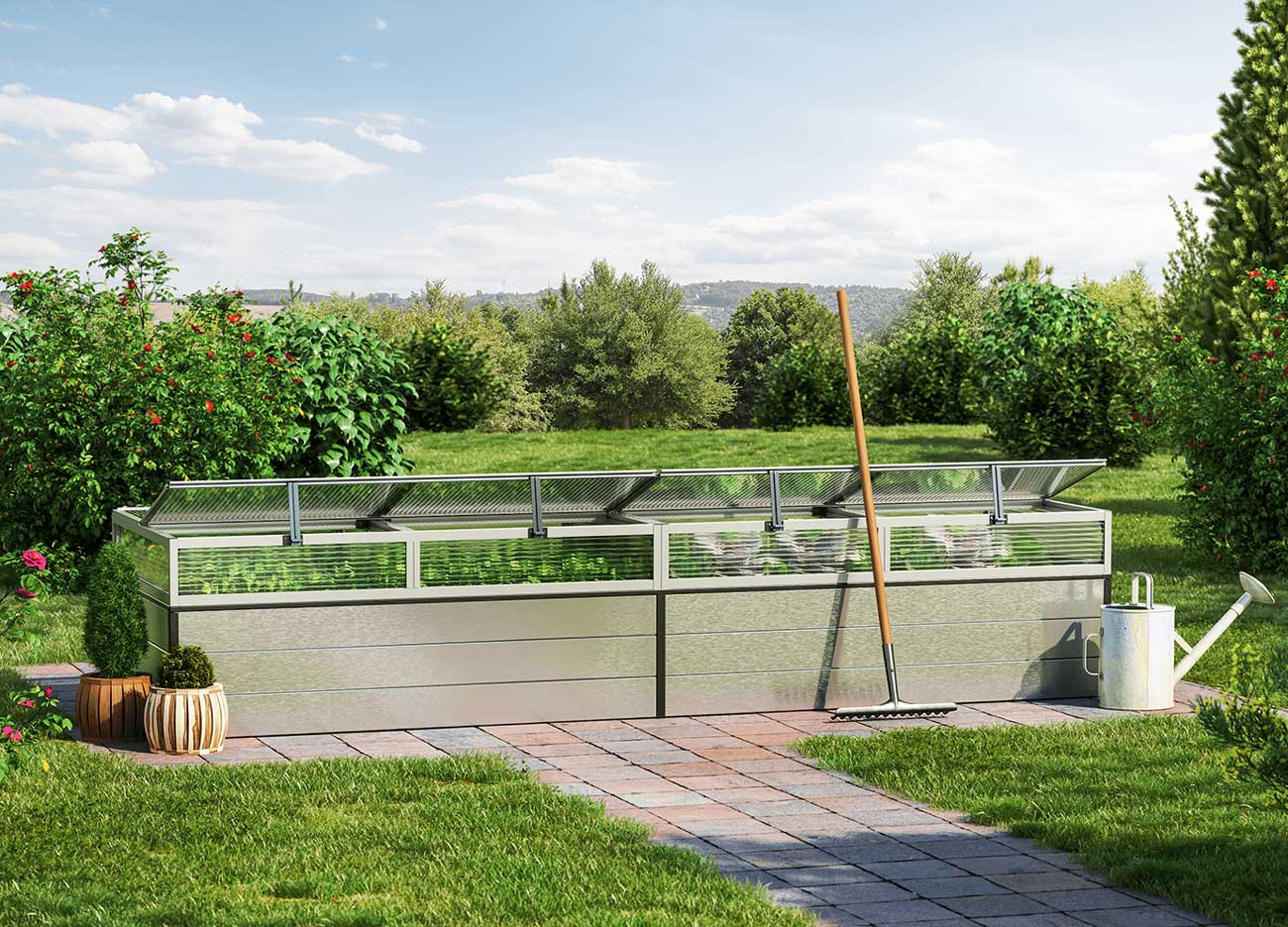 Hochbeet - Alu 297x99x39 cm, Designed in Austria, wartungsfrei, 4 Farben