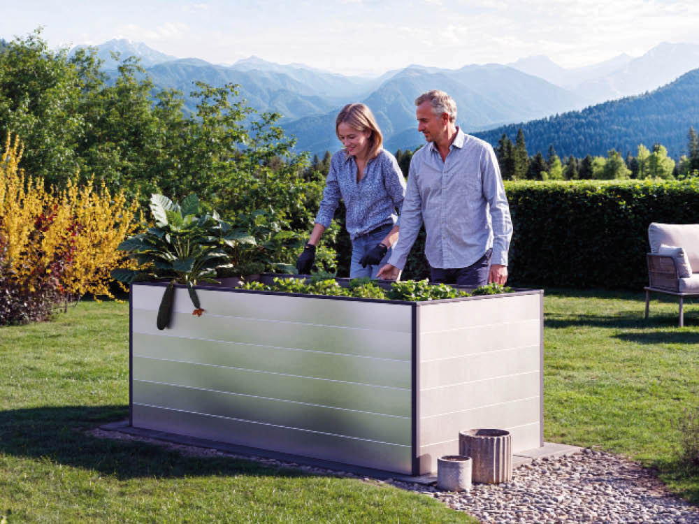 Hochbeet - Alu 195x99x77 cm, Designed in Austria, wartungsfrei, mit Frühbeet erh., Hochbeet Bausatz, Hochbeet Metall, Hochbeet Aluminium