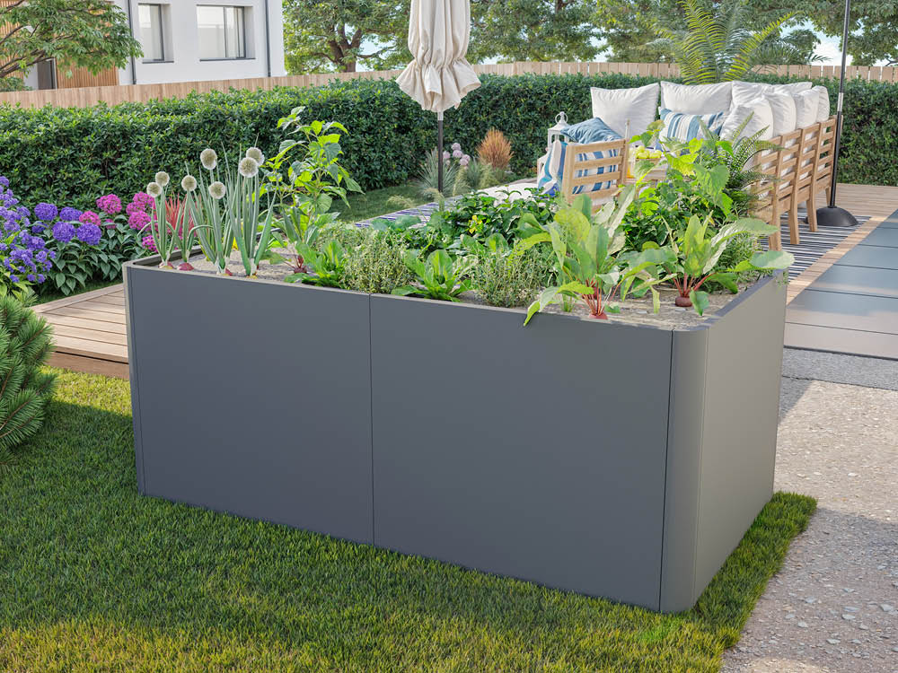 Hochbeet aus Stahl 186x100x80 cm, Matgerialstärke 2 mm, Edelrost Hochbeet, Hochbeet Bausatz, Hochbeet Metall, Hochbeet Stahl