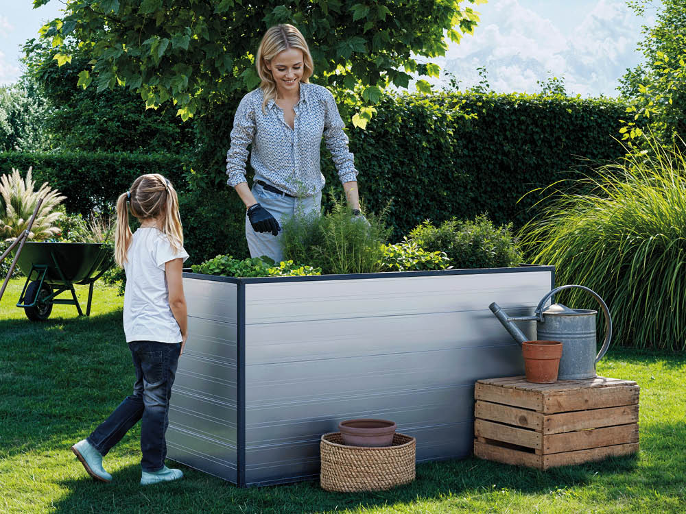 Hochbeet - Alu 194x97x77 cm, wartungsfrei, Hochbeet Bausatz, Hochbeet Metall, Hochbeet Aluminium