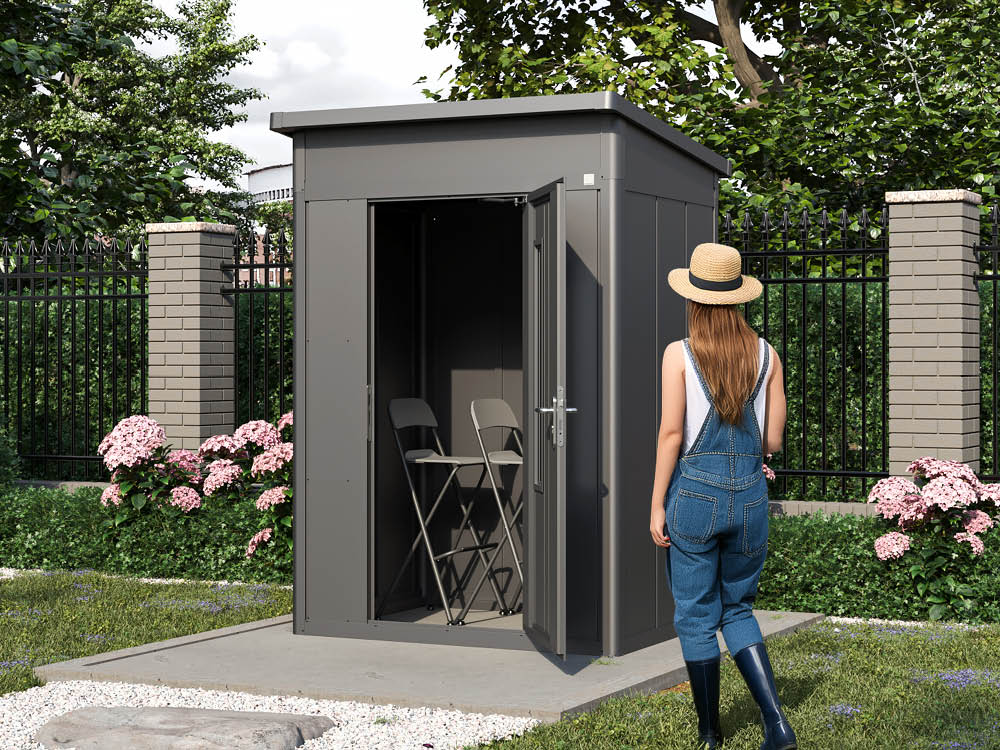 Metallgerätehaus 165x146 cm, Türhöhe: 184 cm, Dachlast: 200 kg/m², stabil, wetterfest, hochwertiges Metall-Gartenhaus für die sichere Aufbewahrung von